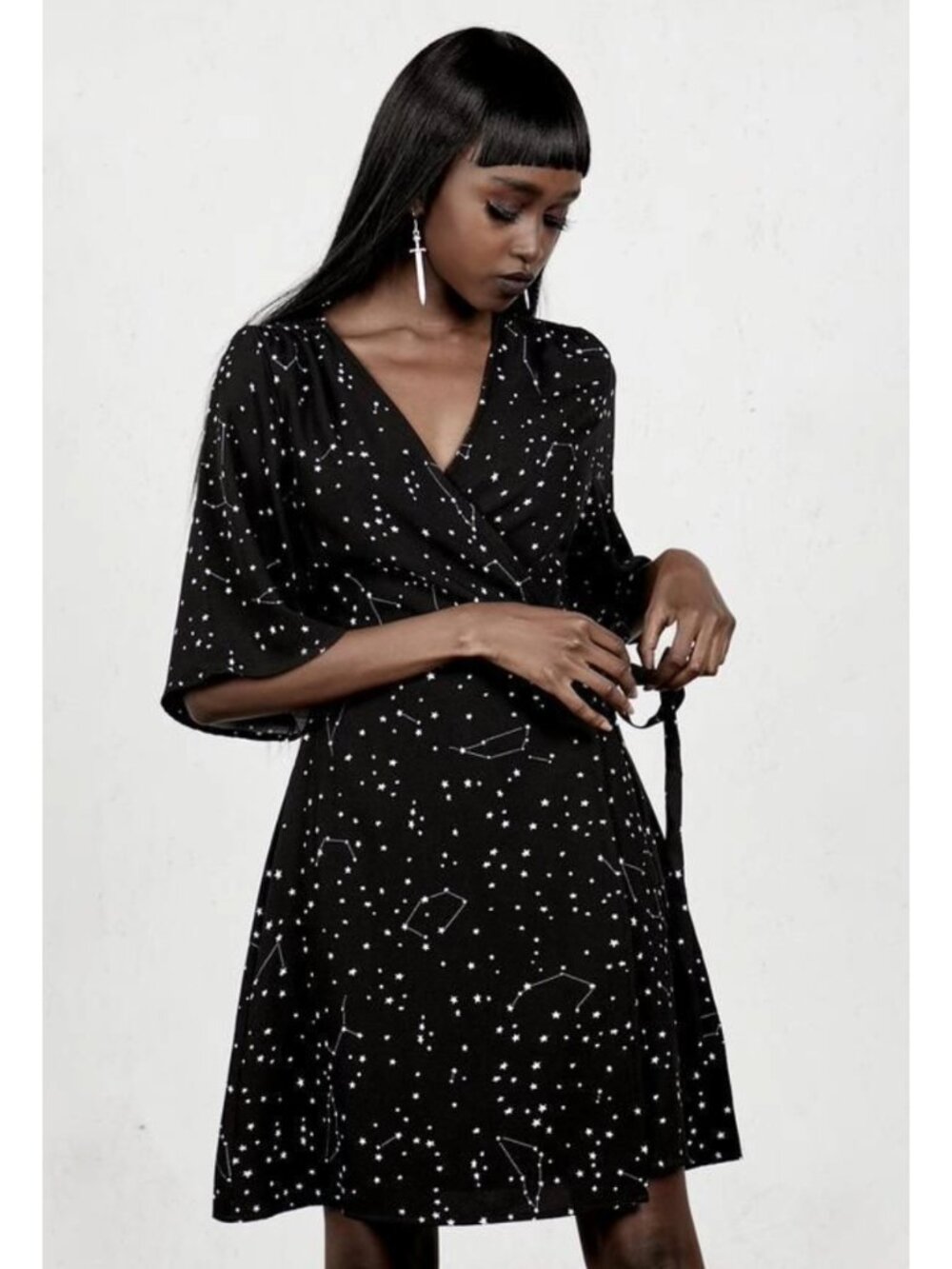DISTURBIA Celestial kimono wrap mini dress US6